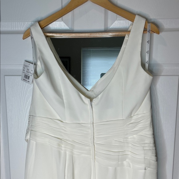 DB Studio Pleated Chiffon V Neck Tank A-line Wedding Dress Style #WG4083 - Picture 8 of 9